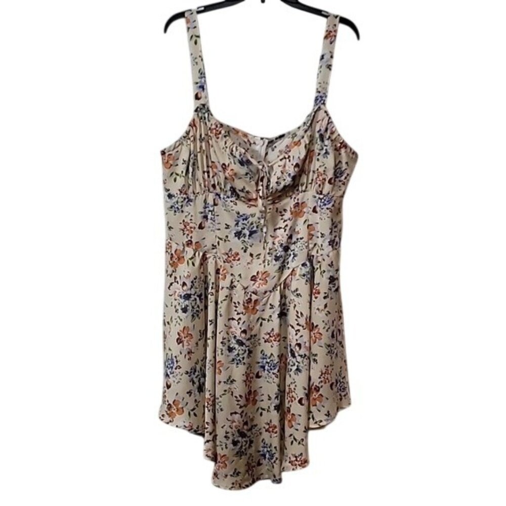Floral Sleeveless Shein Curve Tunic Dress 3XL Lightweight Beige Multicolor - Picture 2 of 11